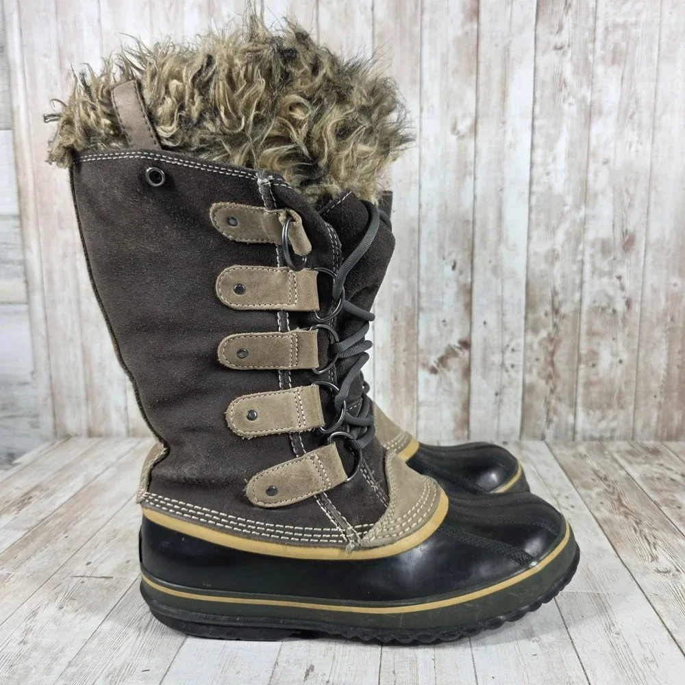 Sorel Joan of Arctic‎ Brown Suede Faux Fur Waterproof Winter Boots NL1540-051 9